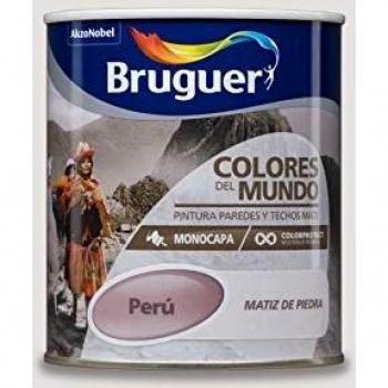 Bruguer Colores del Mundo Pintura para paredes monocapa Perú Matiz de Piedra 750 ml
