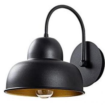 Aplique de pared metálico negro WELLHOME 20x27x24 cm con casquillo E27 Max 40 W