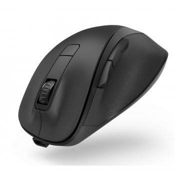 Hama MW-500 Recharge Ratón Óptico Inalámbrico (Bluetooth, Ergonómico, 6 Teclas, Silencioso, Alta Precisión) Negro