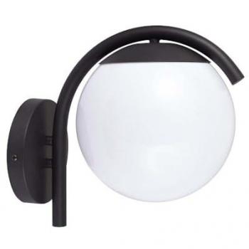 Aplique LED Esfera Opal E27 200x280x260mm Color Negro Mate IP44