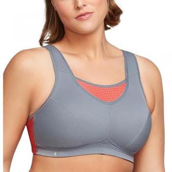Glamorise Elite No-Bounce Sports Bra - Grey Camisole Style for Women