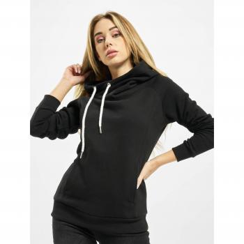 Urban Classics Women's Plus Size Black High Neck Raglan Hoodie