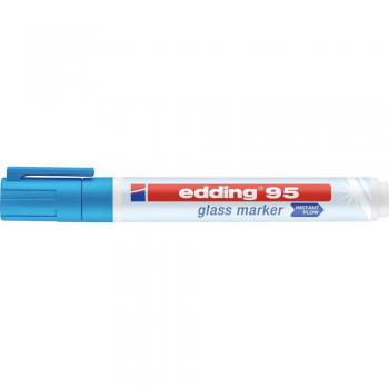 Marcador Edding 95-10 Azul de Punta Redonda para Cristal con Grosor de Trazo de 1,5 a 3 mm