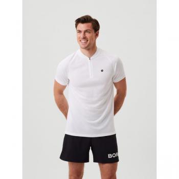 Ace Performance White Zip Polo Shirt, Size XL