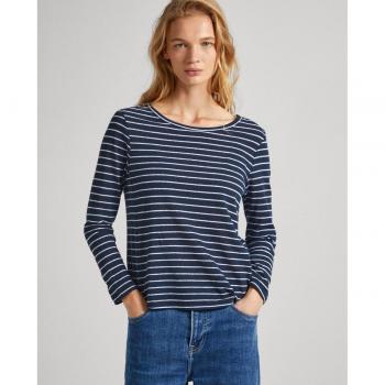 Pepe Jeans - Camiseta Jade Marino con Rayas Metalizadas