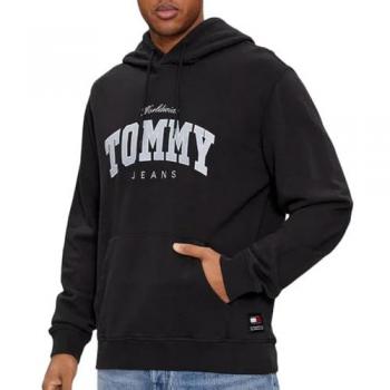 Tommy Jeans Black Varsity Hoodie Regular Fit for Men