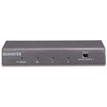 Divisor HDMI Marmitek Split 612 UHD 2.0 - 1 entrada, 2 salidas, Ultra HD 4K60, HDR, soporte HDCP 2.2, conmutador EDID y amplificador integrado
