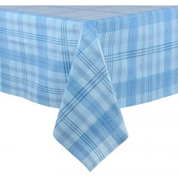 Blue Plaid Wipe Clean PVC Vinyl Tablecloth Table Cover Protector 140x240cm by XSS