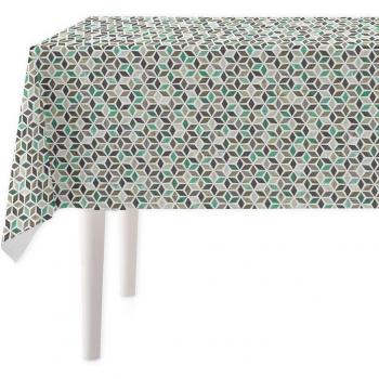 Mantel Resinado Geo Aguamarina - Protector de Mesa Impermeable y Antimanchas