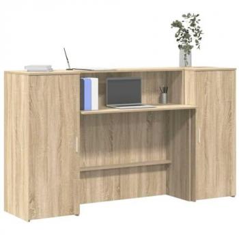 Sonoma Oak Reception Desk 180x50x103.5 cm, Engineered Wood, Modern Design with Ample Storage