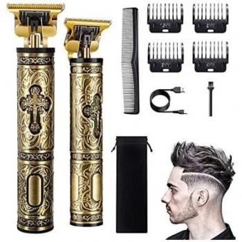 Cortadora de cabello inalámbrica para hombre, cortadora de cabello profesional, cortadora de barba eléctrica, carga USB con 4 peines guía para uso doméstico y de peluquero