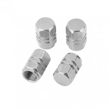 4x Tapas Tapones Válvulas Cubierta de Neumático Aluminio para LLanta de Camión Coche Color Plata