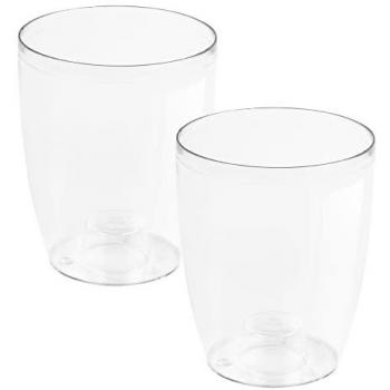 Macetero de Plástico Transparente Coubi para Orquídeas 13,2x13,2x16cm (Pack de 2)