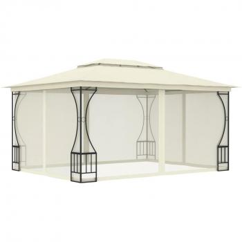 vidaXL Gazebo with Nets 300x400x265 cm Cream
