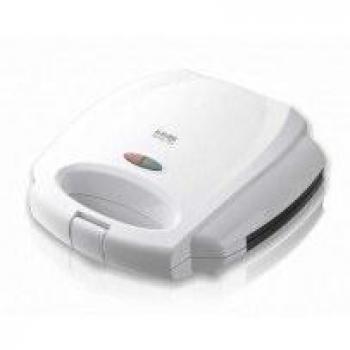 Sandwichera Haeger Zammy Plus de 750W con 3 Placas Antiadherentes (Parrilla, Triángulos y Gofres), Tapa con Bloqueo y Apagado Automático