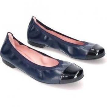 Pretty Ballerinas - Bailarinas de mujer en napa azul marino con detalle de lazo