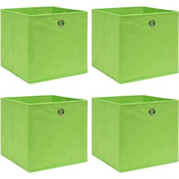 vidaXL Storage Boxes 4 pcs Green 32x32x32 cm Fabric