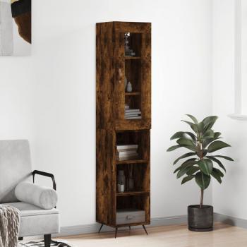 Aparador ahumado de roble 34,5x34x180 cm madera multicapa vidaXL