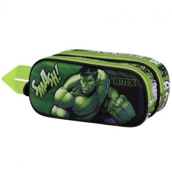 Portatodo 3D Doble Hulk Marvel - 22x9.5cm, color verde Superhuman