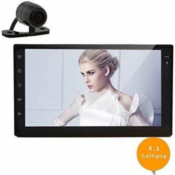 EinCar Android 5.1 4-Core 7 '' Touch Screen est¨¦reo radio de coche doble DIN en el tablero de unidad principal de navegaci¨®n GPS sin reproductor de DVD incorporado de Bluetooth / WiFi de la ayuda 1080P v¨ªdeo / enlace espejo + la c¨¢mara de rese