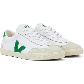 Veja Men's Volley Lowtop Sneakers in White/Emerald