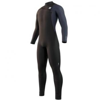 Mystic Traje de Neopreno Manga Larga 4/3mm con Cremallera Pectoral Marshall para Hombre - Negro - Calor Térmico