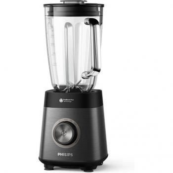 Batidora de vaso Philips HR3040/00, 1200 W, 2 L, Cuchillas ProBlend Plus, Limpieza automática, Negro, Acero inoxidable