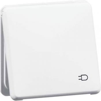 Peha Splashproof Wall Socket IP44, Single Schuko Outlet with Flip Cover, Pure White