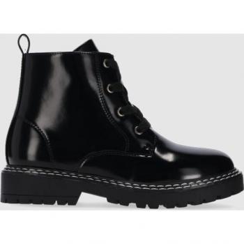Botines Chika10 Kids Gallina 01 para Niños en Color Negro con Cierre de Cordones y Cremallera