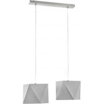Plafón colgante PILAR de Metal y Tela Gris, con barra de 2 luces
