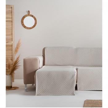 Funda cubre sofá chaise longue izquierdo ligeramente acolchado algodón transpirable Fabricado en España