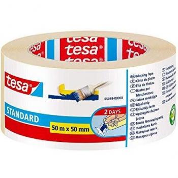 Tesa cinta de pintor standard para perfiles rectos. dimensiones: 50mx50mm., paquete de 6 unidades