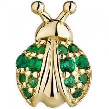 Ear Candy - Piercing Coccinelle de plata bañado en oro 18k