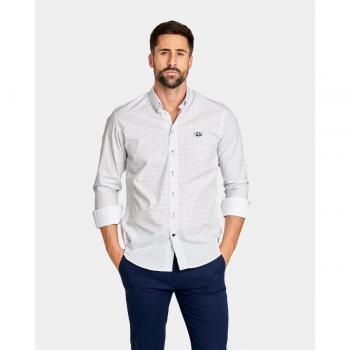 CAMISA DE HOMBRE POPELIN SLIM ESTAMPADO FANTASIA HOJAS MULTICOLOR