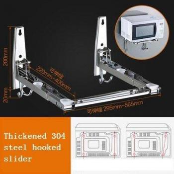 Soporte de pared para horno de microondas, estante de acero inoxidable 304, soporte de cocina y organizador