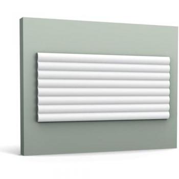 Caja completa de 8 paneles W110 de poliuretano decorativos en color blanco primado, medidas 200x25x1,6 cm