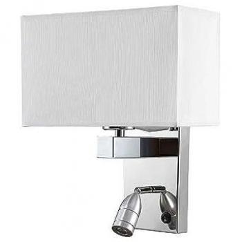 Aplique LED Gabriel Cromo con Pantalla Blanca 3W 4000K Doble Encendido 285lm 31x26x15,5cm