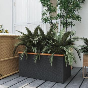 Black Poly Rattan Planter Box 31.5x15.7x15.7
