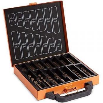 VonHaus 99pc Juego de brocas de cobalto - Taladra materiales resistentes Inc. Aleación de titanio, acero inoxidable, ladrillo, plástico y madera - Estuche incluido