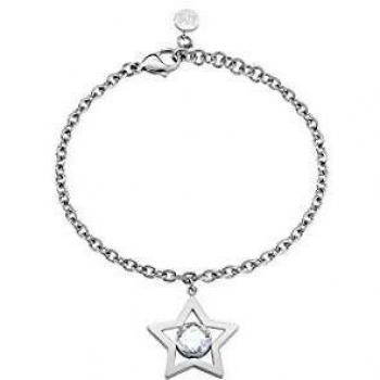Morellato Cosmo Women's Stainless Steel Bracelet with Star Pendant and Clear Crystal SAKI07