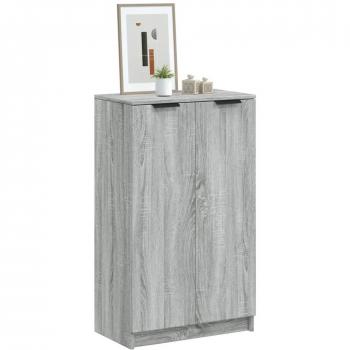 Zapatero gris Sonoma 59x35x100 cm madera multicapa
