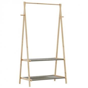 Bamboo Clothes Rack with Shelves 96x45.5x150.5 cm