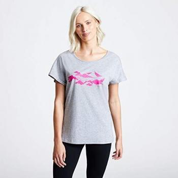 Dare2B Evince-Camiseta Estampada Y Entallada, De Punto De Algodón Y Manga Corta T-Shirts/Polos/Vests, Mujer, Ash Grey, 10