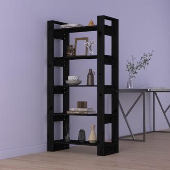 Estantería divisor de espacios madera maciza 80x35x160 cm en colores negro, natural, blanco y gris para oficina, estudio, sala de estar y dormitorio
