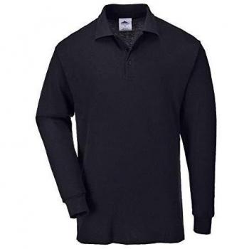 Polo de Manga Larga Portwest Genoa B212, Color Negro, Talla L
