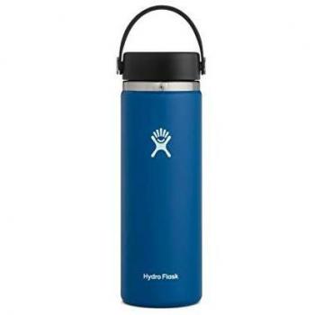 HYDRO FLASK - Cantimplora Isotérmica 591 ml, Botella Térmica de Acero Inox, Termo Aislamiento al Vacío, Tapón Flex Cap Antifugas y Asa, Libre de BPA, Apertura Ancha, Cobalt