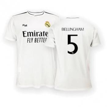 Camiseta Bellingham de la Primera Equipación del Real Madrid 24-25 Réplica Oficial - Adulto, Manga Corta, Licencia Oficial, Talla L