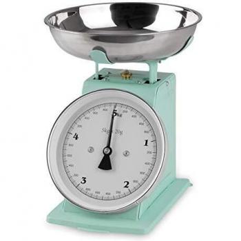 GOURMETmaxx Báscula de Cocina analógica, diseño Retro, Verde Menta, Ok