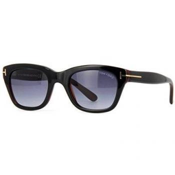 Tom Ford Snowdon FT 0237 Unisex Sunglasses - Black, Size: 50 MM, Retro Square Gradient, Smoke Grey Gradient Lenses