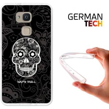 German Tech® - Funda Gel Flexible Art Fit para Bq Aquaris V Plus, Carcasa TPU fabricada con la mejor Silicona, protege y se adapta a la perfección a tu Smartphone y con nuestro exclusivo diseño. Calavera de Azúcar Negra